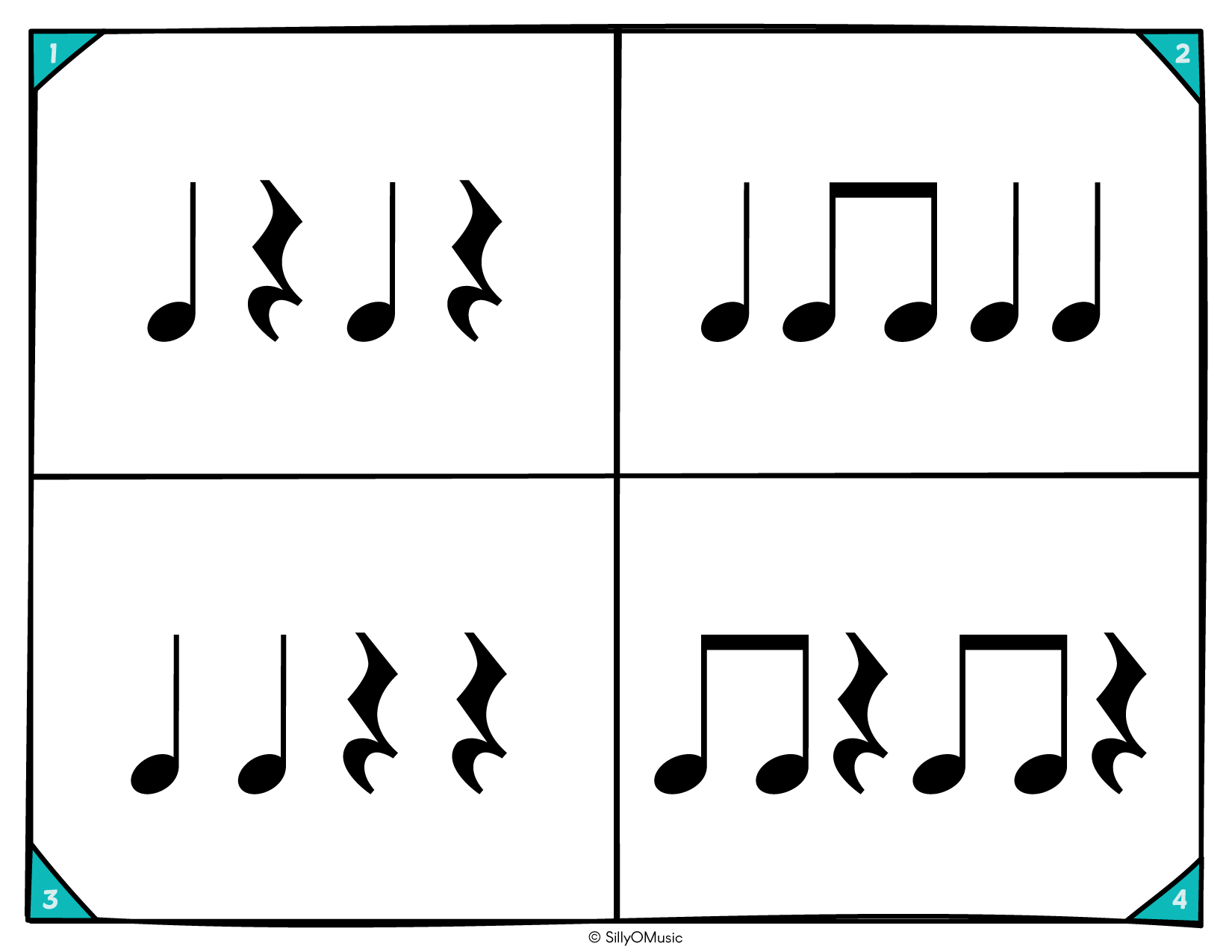 4 square rhythms ta, tit, z-05