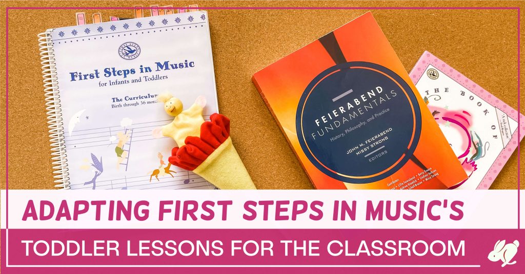 The First Steps in Music infant and toddler curriculum is for use in a one-on-one setting with children and parents. I'm going to go over how I adapt the activities for use in a school setting.
