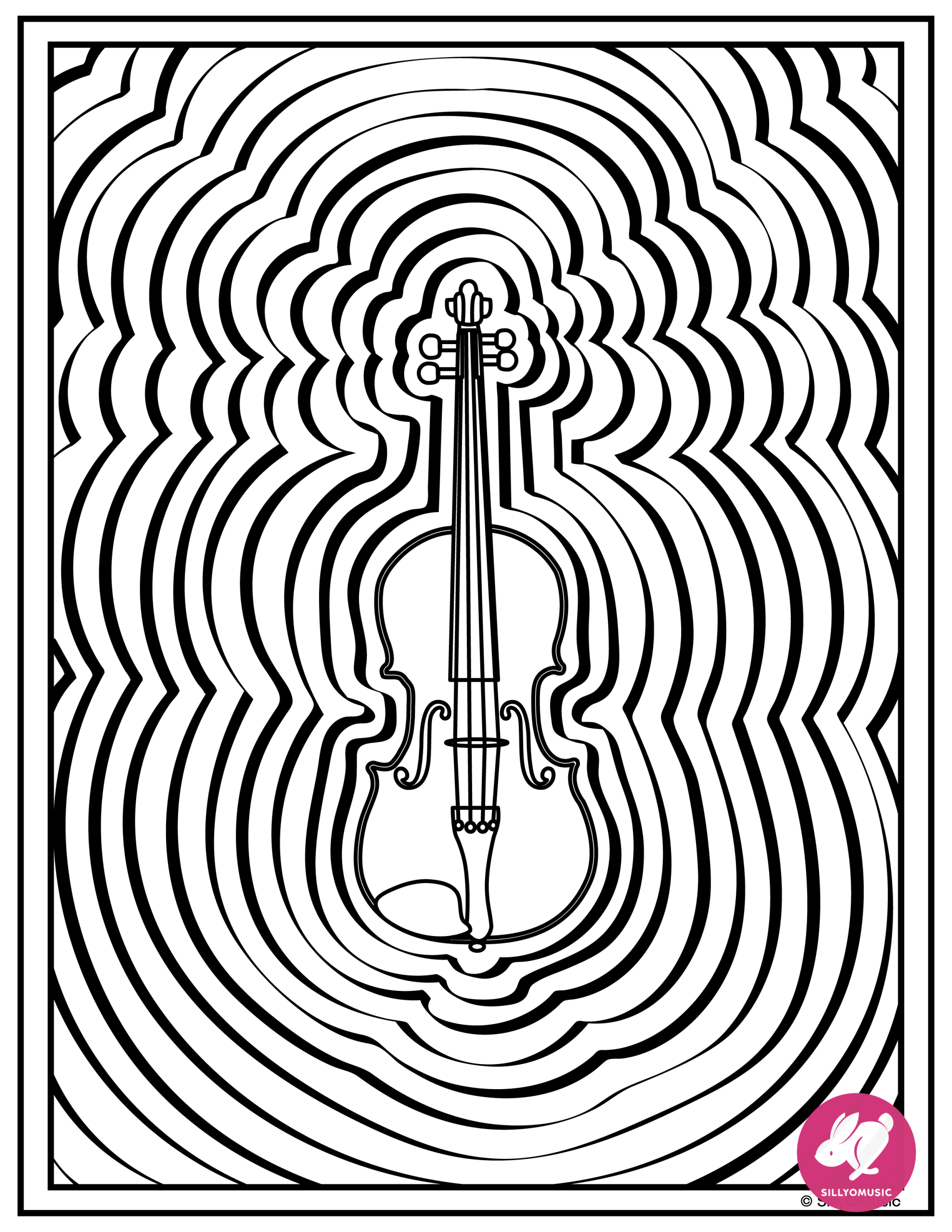blank violin coloring page