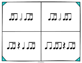 16th and 8th Note Combinations - Rhythm Flashcards w/ 4 Corners - Image 2