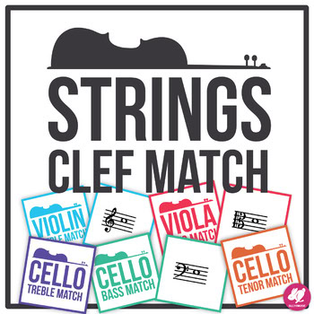 Orchestra Note Identification - Memory & Matching Card Game - Clefs for Strings