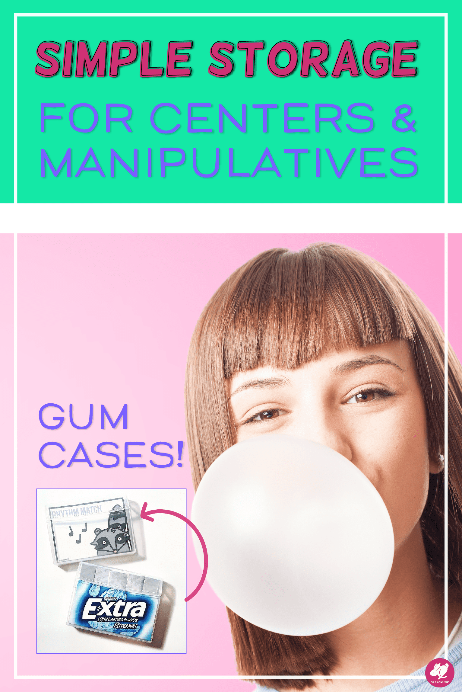Reuse gum containers to store classroom manipulatives and centers cards! Here's a list of ten items you can store to up your classroom organization game! Your stations will be a snap to set-out and clean up! #sillyomusic
